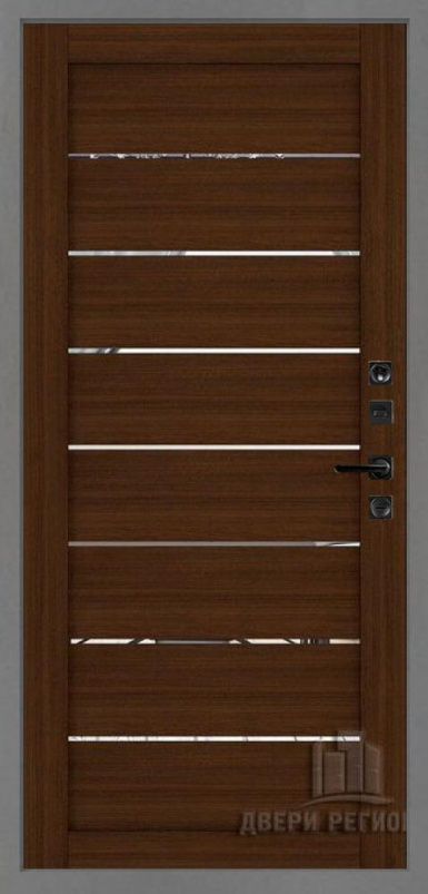 Входная дверь Regidoors Сенатор SOLID LIGHT 2125 с зеркалом "Орех вельвет" - второе изображение