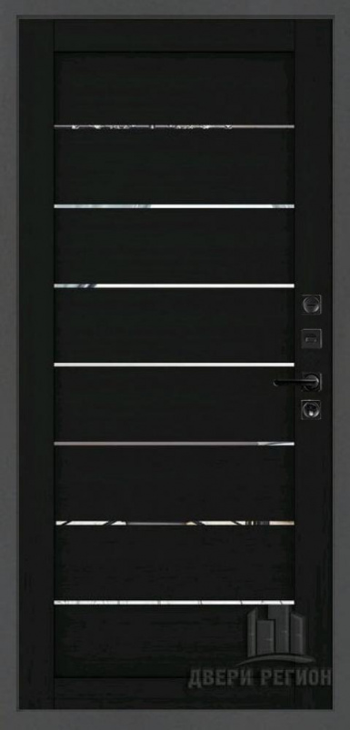 Входная дверь Regidoors Президент Лайн ТИТАН LIGHT 2125 с зеркалом "Шоко велюр" - второе изображение